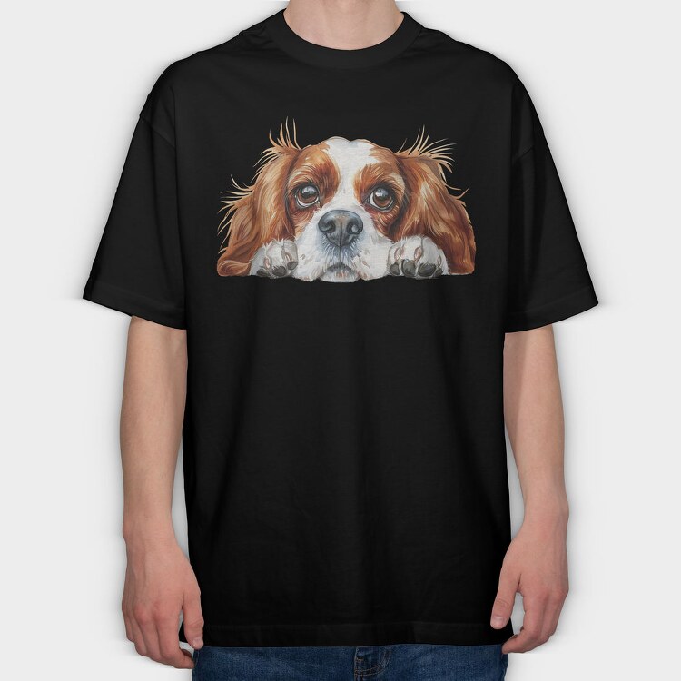 Cavalier Lover Peep, Tricou Oversize Barbati (Unisex)