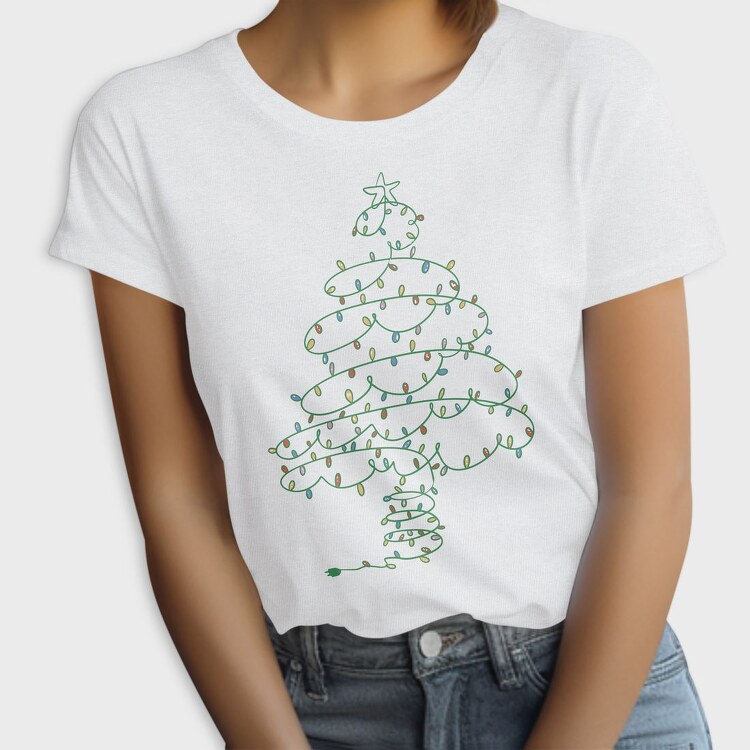 Christmas Tree Made Of Lights, Tricou Femei