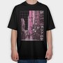 Japanese City Photographic Asian Street, Tricou Oversize Barbati (Unisex)