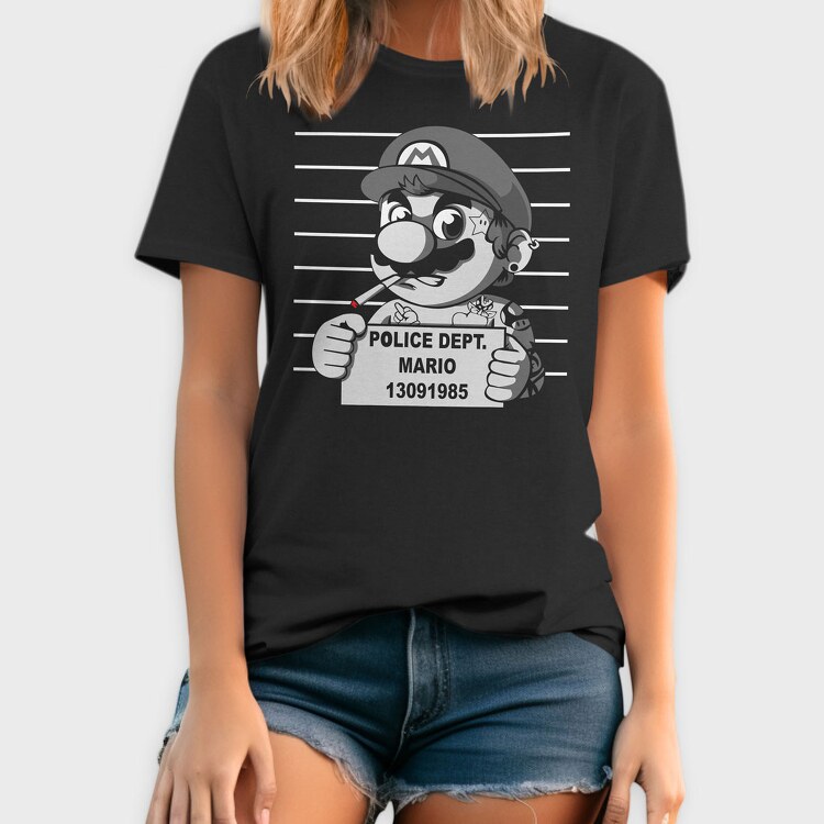 Police Dept Mario Bros, Tricou Barbati (Unisex)