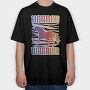 Horned Warrior Unicorn Animal Sunset, Tricou Oversize Barbati (Unisex)