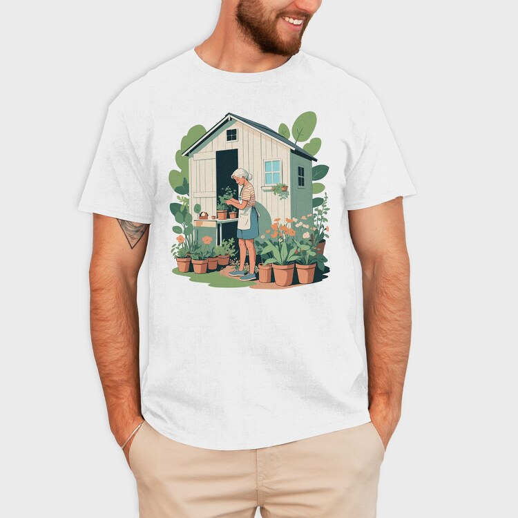 Gardening Woman Garden, Tricou Barbati (Unisex)