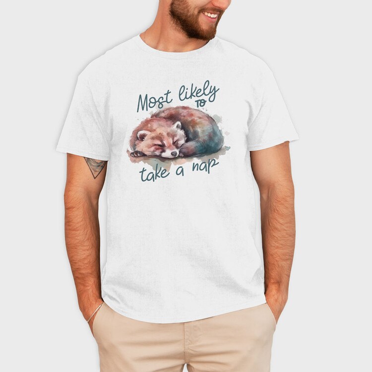 Red Panda Taking A Nap, Tricou Barbati (Unisex)