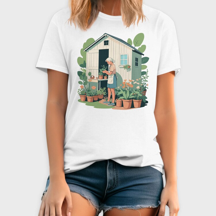 Gardening Woman Garden, Tricou Barbati (Unisex)