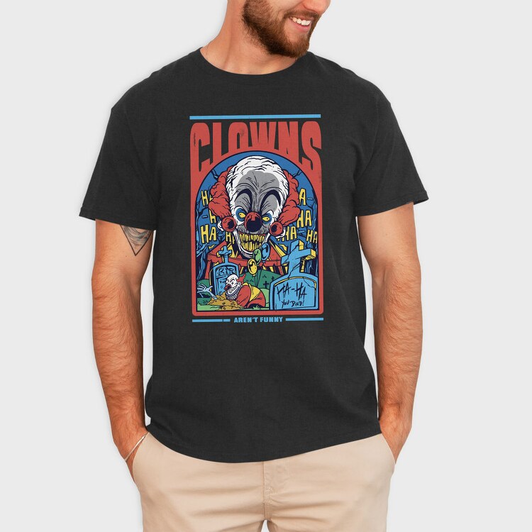 Horror Clown Clowns No Funny, Tricou Barbati (Unisex)