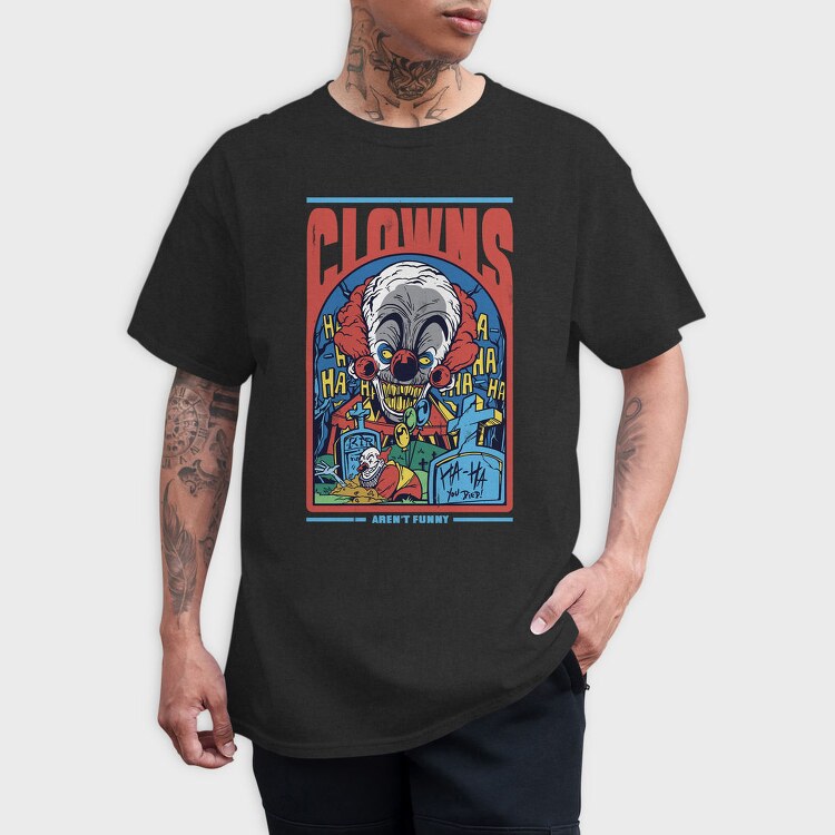 Horror Clown Clowns No Funny, Tricou Barbati (Unisex)
