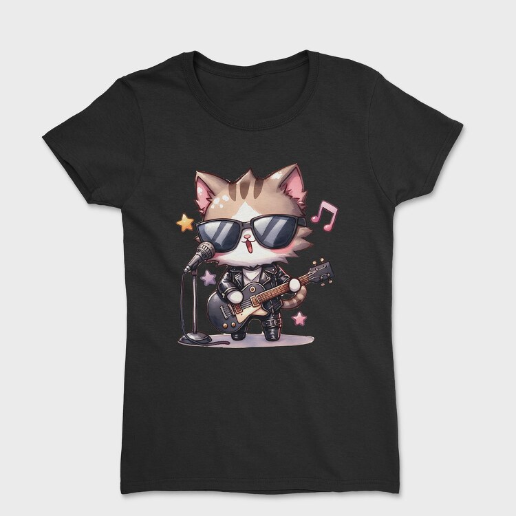 Chibi Cat Musician, Tricou Femei