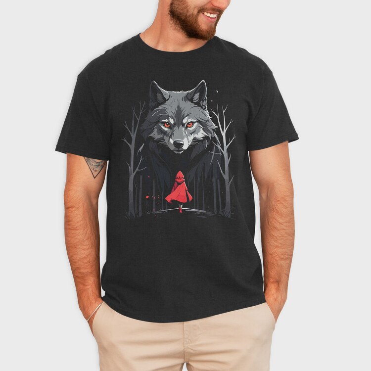 Red Riding Hood Walking Towards Wolf, Tricou Barbati (Unisex)