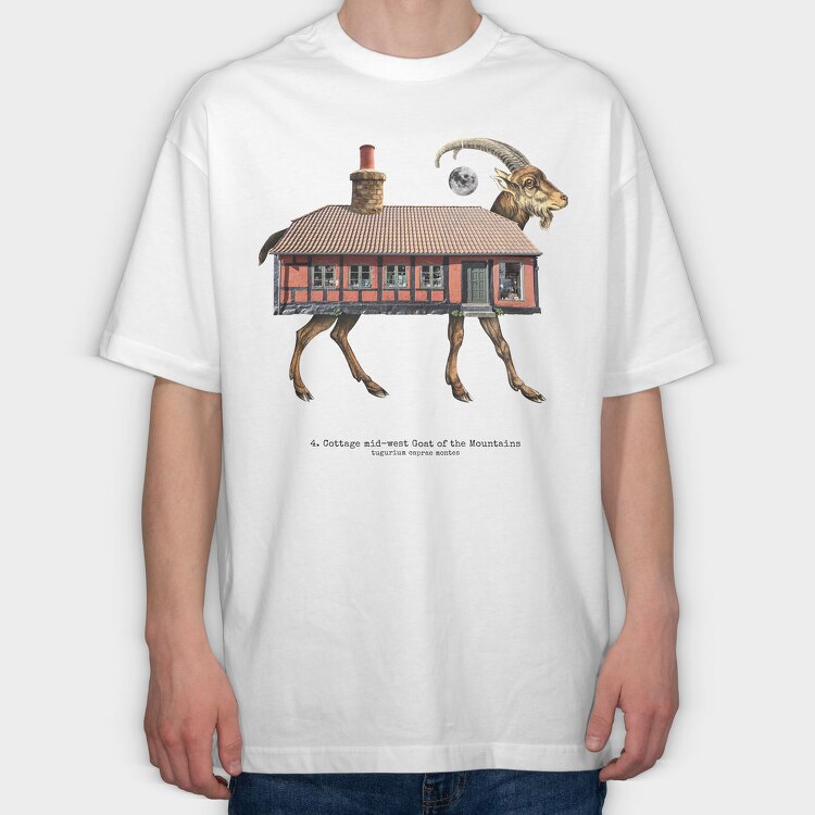 House Animal Goat, Tricou Oversize Barbati (Unisex)