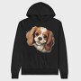 Cavalier Peeking Face, Hanorac Oversize Barbati (Unisex)