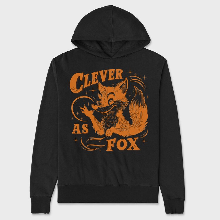 Clever Fox Slogan, Hanorac Oversize Barbati (Unisex)