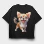 Chihuahua Smile Icon, Tricou Oversize Barbati (Unisex)