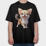 Chihuahua Smile Icon, Tricou Oversize Barbati (Unisex)