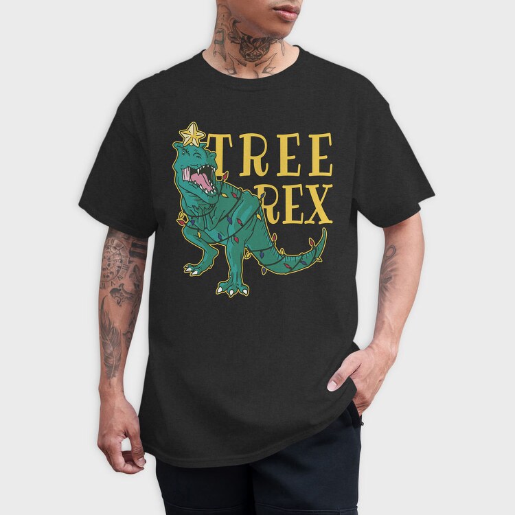 Christmas Tree T Rex, Tricou Barbati (Unisex)