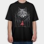 Red Riding Hood Walking Towards Wolf, Tricou Oversize Barbati (Unisex)