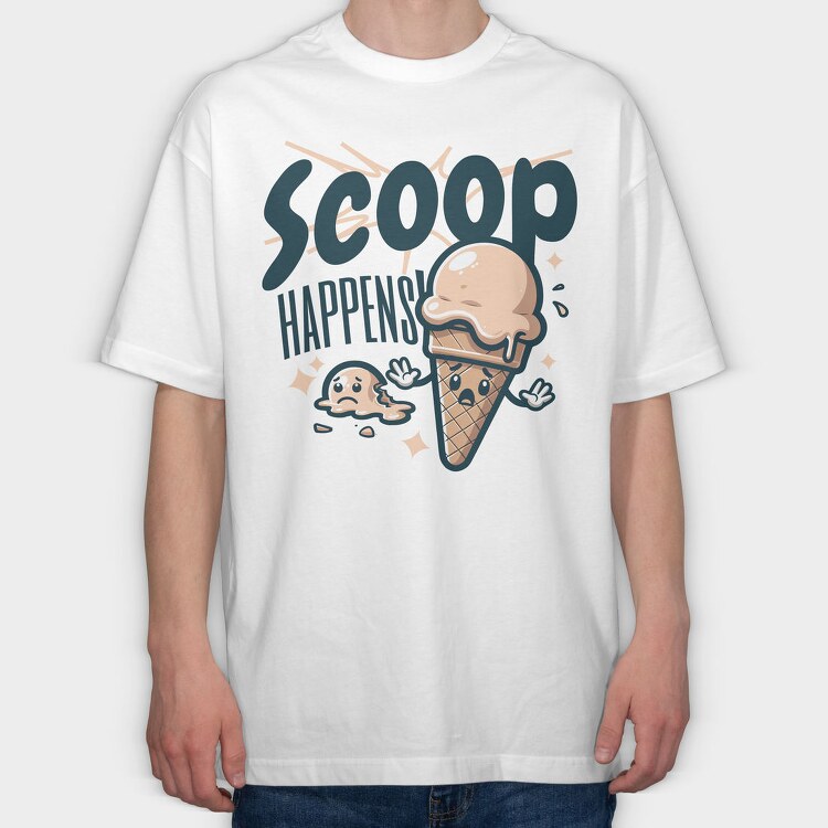 Ice Cream Pun, Tricou Oversize Barbati (Unisex)
