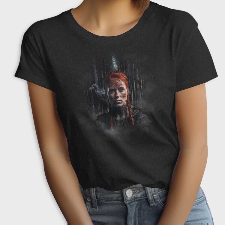 Redhead Viking Woman Realistic, Tricou Femei