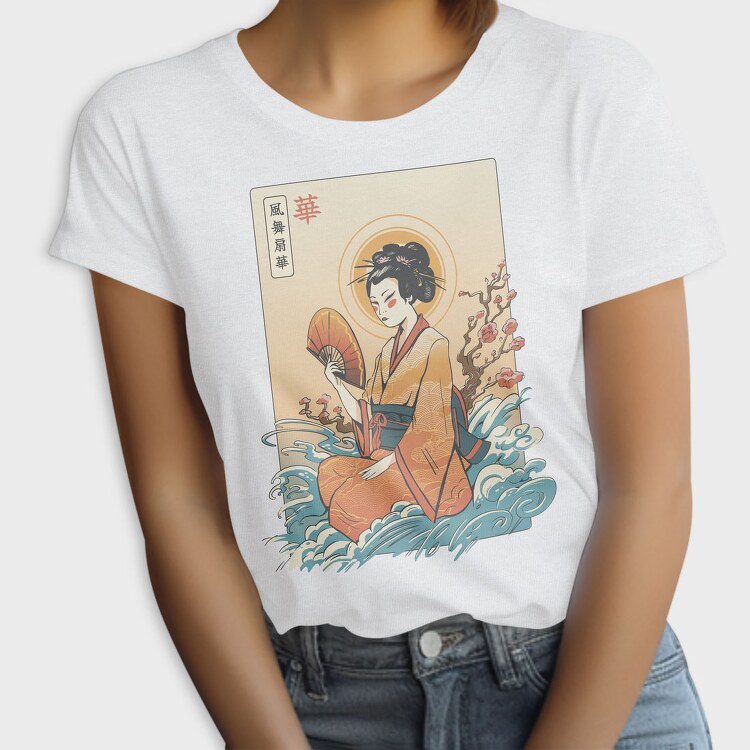 Geisha Waves Japanese Traditional, Tricou Femei