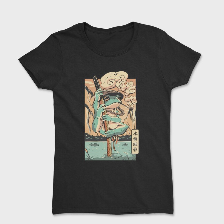Frog Samurai Japanese Chill Traditional, Tricou Femei