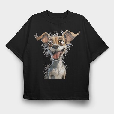 Chihuahua Smiling Face, Tricou Oversize Barbati (Unisex)