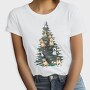 Christmas Tree With Dogs Realistic, Tricou Femei