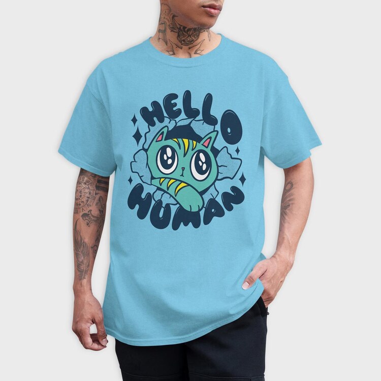 Hello Human, Tricou Barbati (Unisex)