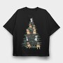 Christmas Tree With Dogs Realistic, Tricou Oversize Barbati (Unisex)