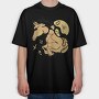 Horse Animal Continuous Line Jumping, Tricou Oversize Barbati (Unisex)