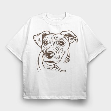 Jack Russell Terrier, Tricou Oversize Barbati (Unisex)