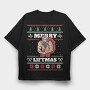 Muscular Santa Claus Ugly Sweater Liftmas, Tricou Oversize Barbati (Unisex)