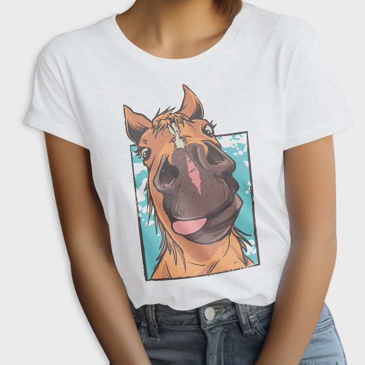 Horse Face Looking Down Close Up, Tricou Femei