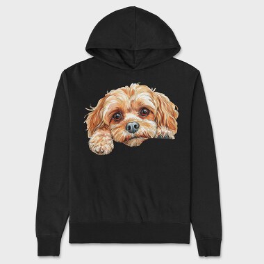Cavapoo Peep Face, Hanorac Oversize Barbati (Unisex)