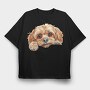 Cavapoo Peep Face, Tricou Oversize Barbati (Unisex)