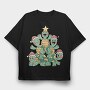Christmas Turtles Tree X Mas, Tricou Oversize Barbati (Unisex)