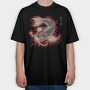 Japanese Koi Flames Fire Traditional, Tricou Oversize Barbati (Unisex)