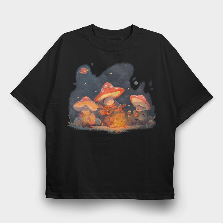 Mushroom Camping Fantasy, Tricou Oversize Barbati (Unisex)