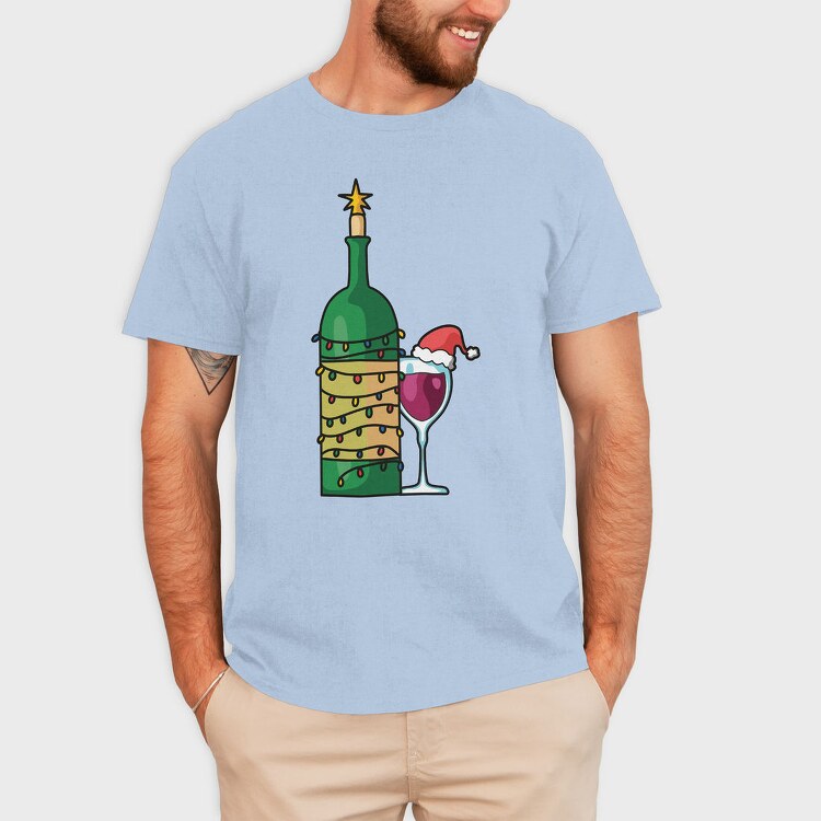 Christmas Wine Glass, Tricou Barbati (Unisex)