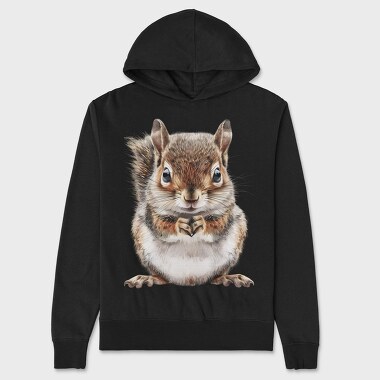 Chipmunk Face Front, Hanorac Oversize Barbati (Unisex)
