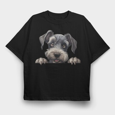 Cesky Terrier Peeking, Tricou Oversize Barbati (Unisex)