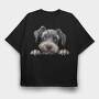 Cesky Terrier Peeking, Tricou Oversize Barbati (Unisex)