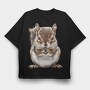 Chipmunk Face Front, Tricou Oversize Barbati (Unisex)