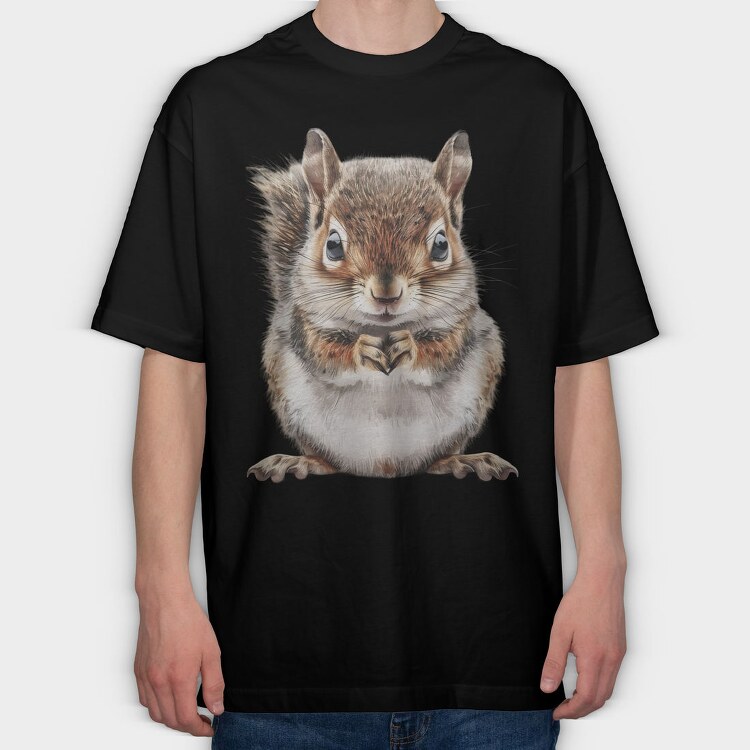 Chipmunk Face Front, Tricou Oversize Barbati (Unisex)