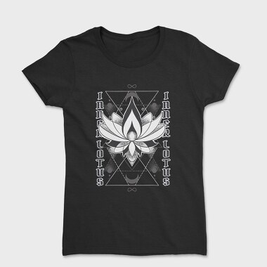 Inner Lotus Flower Monochrome Tote, Tricou Femei