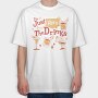 Christmas Drinks I M Just Here For The, Tricou Oversize Barbati (Unisex)