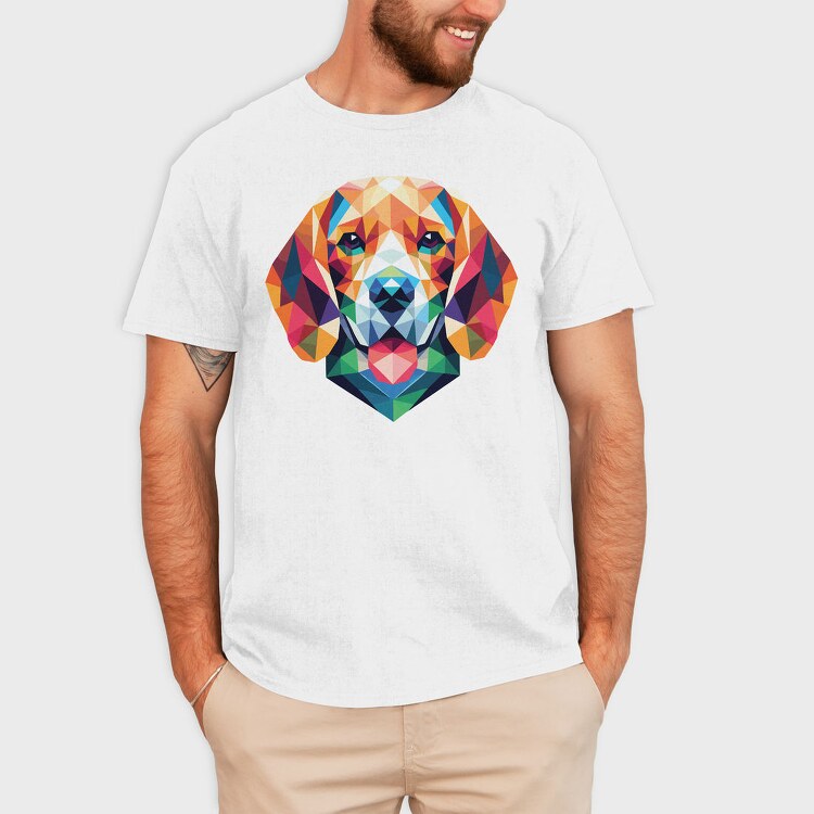 Geometric Beagle, Tricou Barbati (Unisex)