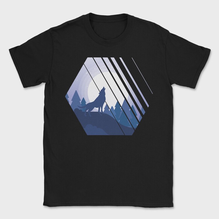 Howling Wolf Hexagon, Tricou Barbati (Unisex)