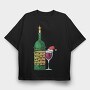 Christmas Wine Glass, Tricou Oversize Barbati (Unisex)