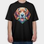 Geometric Beagle, Tricou Oversize Barbati (Unisex)