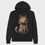 Chocolate Cat Sitting, Hanorac Oversize Barbati (Unisex)