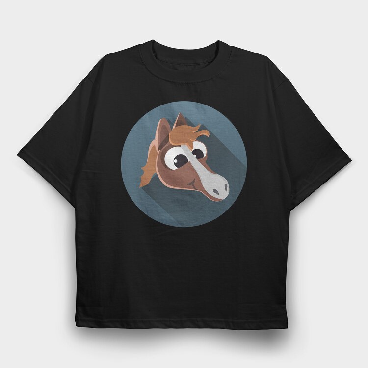 Horse Icon Art, Tricou Oversize Barbati (Unisex)